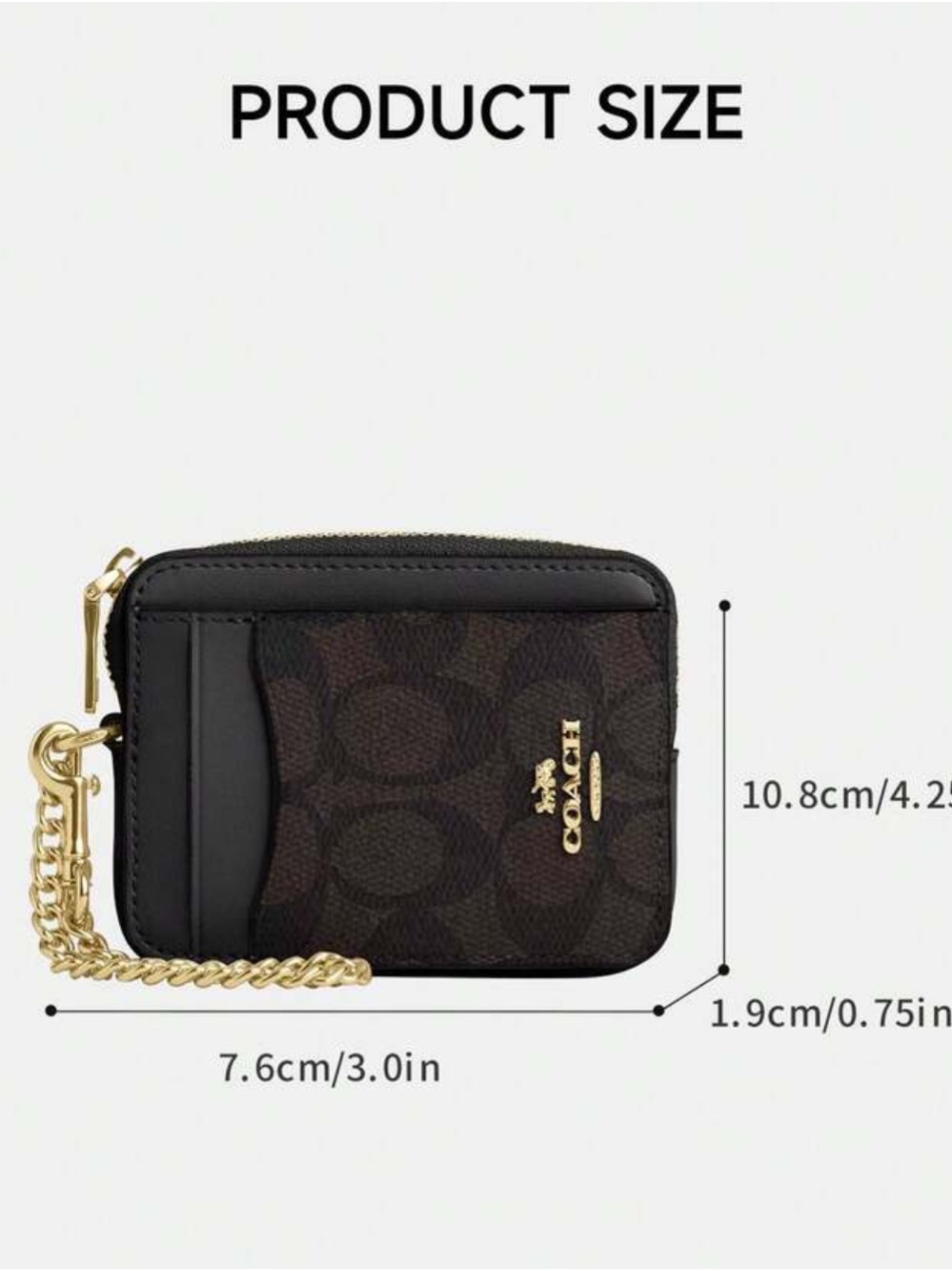 Coach Multicolor Signature Python-Trim Chain Wristlet - Picture 3 of 3